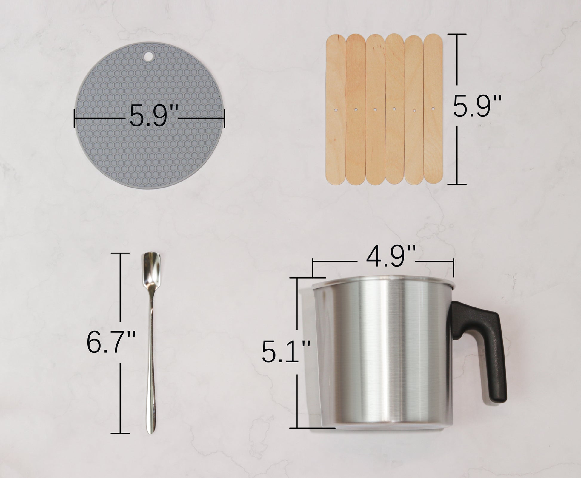 Candle Pouring Pot w/ Measurements - 2L Stainless Steel