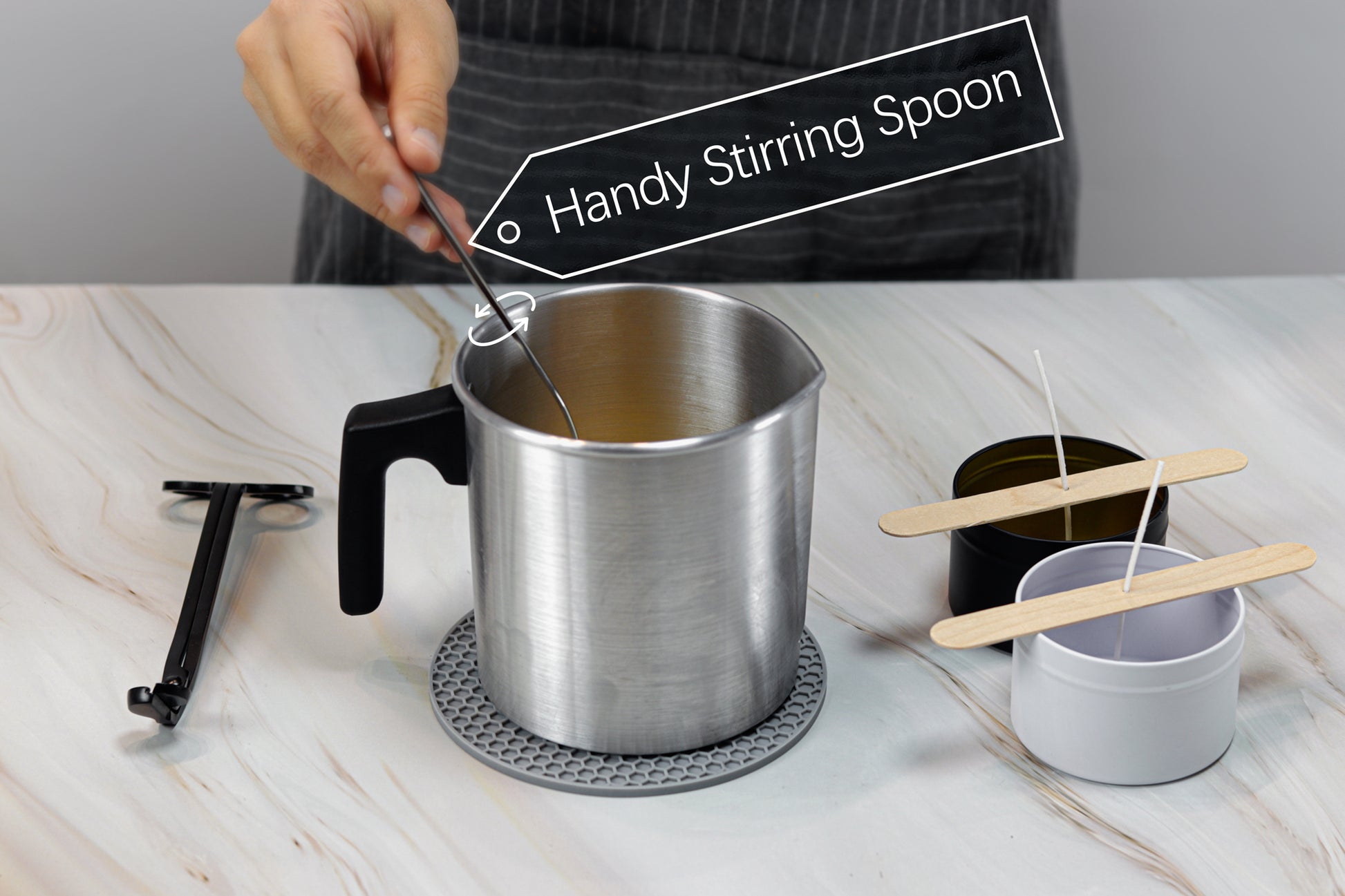 Candle Melting Pot Wax Melting Cup Wax Melting Pot Candle Making Pouring  Pot Heat-Resisting Handle Designed